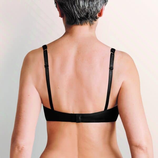 lara soft smoothing mastectomy bra black back