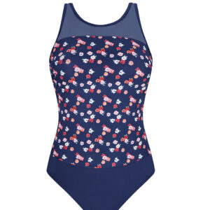 Elba High Neckline Swimsuit | Navy | Amoena