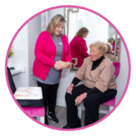 A lady viewing breast prostheses options