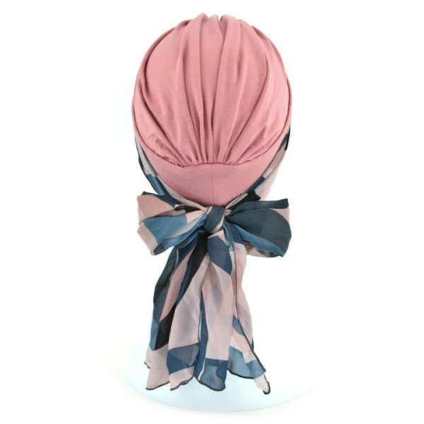 Beata Hat with Sash | Pink Patterned | Rokoko - Image 2