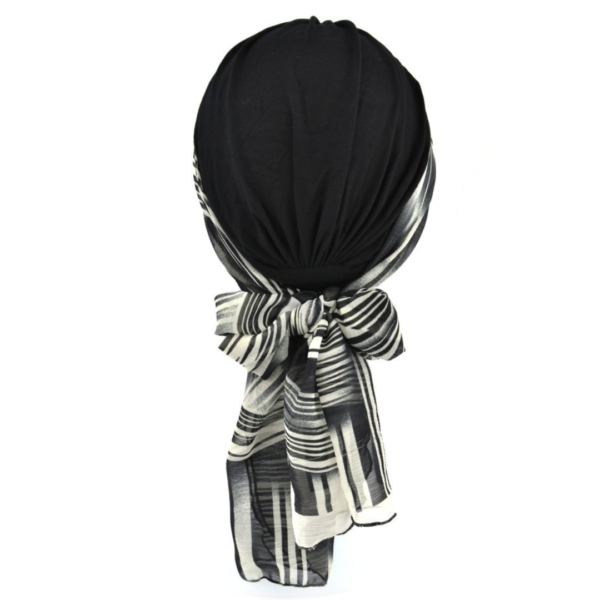 Laura Hat & Scarf Set | Black Patterned | Rokoko - Image 6