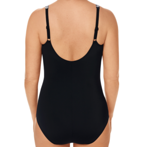 Koh Samui Swimsuit | Half Bodice, High Neckline | Black & White | Amoena