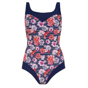 Santa Monica Swimsuit | Navy Floral Pattern | Nicola Jane