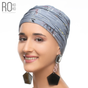 Mauritius Turban Hat | Grey Pattern | Bamboo | Rokoko