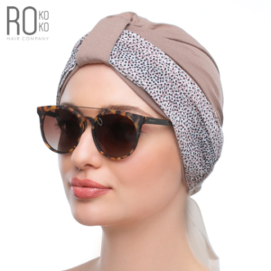 Zanzibar Turban & 2 Scarf Set | Beige Patterned | Rokoko