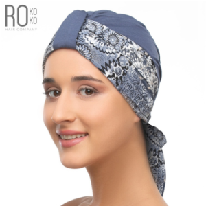 Zanzibar Turban & 2 Scarf Set | Blue Patterned | Rokoko