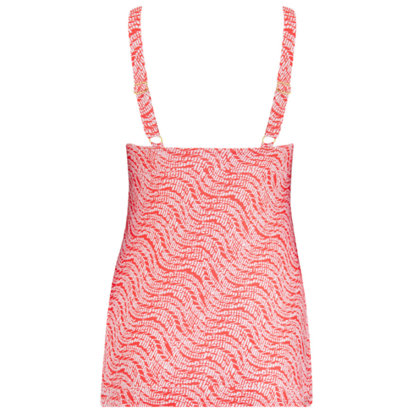 Marbella Mastectomy Tankini | Red & White Pattern | Nicola Jane - Image 3