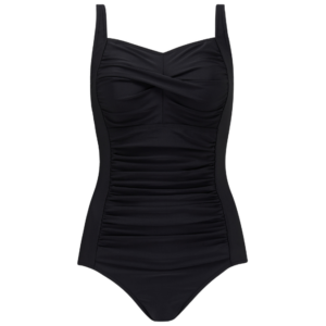 Marseille Pocketed Mastectomy Swimsuit | Slimming Rouched Detail | Black | Nicola Jane