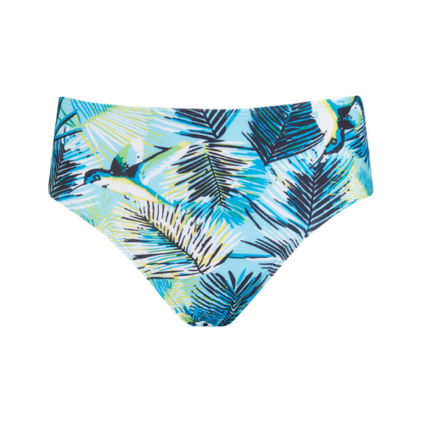 Palm Island Pocketed Tankini | Multiway Straps | Aqua Blue Leaf Pattern | Nicola Jane - Image 4