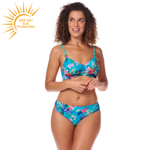 Alvor Padded Bikini Set | UPF 50+ | Turquoise & Bright Florals | Amoena