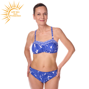 Azores Multiway Straps Bikini Set | UPF 50+ | Royal Blue & White Pattern | Amoena