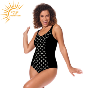 Palermo Supportive Swimsuit | UPF 50+ | Black and White | Amoena