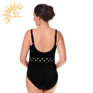 Palermo Chic Mastectomy Swimsuit | UPF 50+ | Black and White | Amoena