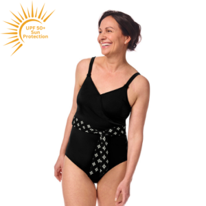 Palermo Chic Mastectomy Swimsuit | UPF 50+ | Black and White | Amoena