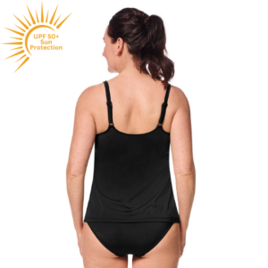 Ravello Mastectomy Tankini Set | UPF 50+ | Black & Silver | Amoena