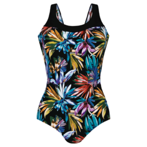 Porto Supportive Swimsuit | Black with Dark Floral Pattern | Anita