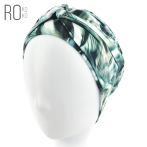 Costa Rica Turban Hat | Green Pattern | Bamboo | Rokoko