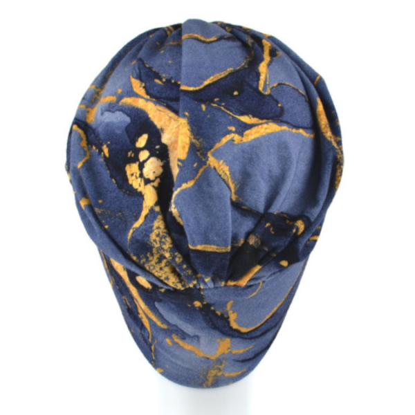 Costa Rica Turban Hat | Blue & Gold | Bamboo | Rokoko - Image 2