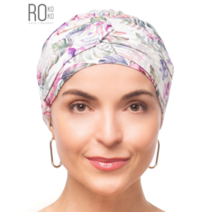 Costa Rica Turban Hat | Cream Florals | Bamboo | Rokoko