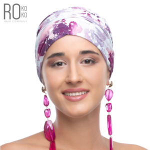 Mauritius Turban Hat | Pink & Purple Pattern | Bamboo | Rokoko