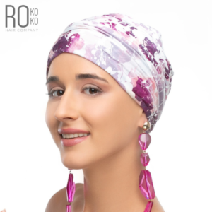 Mauritius Turban Hat | Pink & Purple Pattern | Bamboo | Rokoko