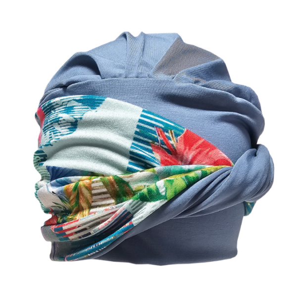 Rina Turban Hat | Denim Blue | Bamboo | Gisela Mayer