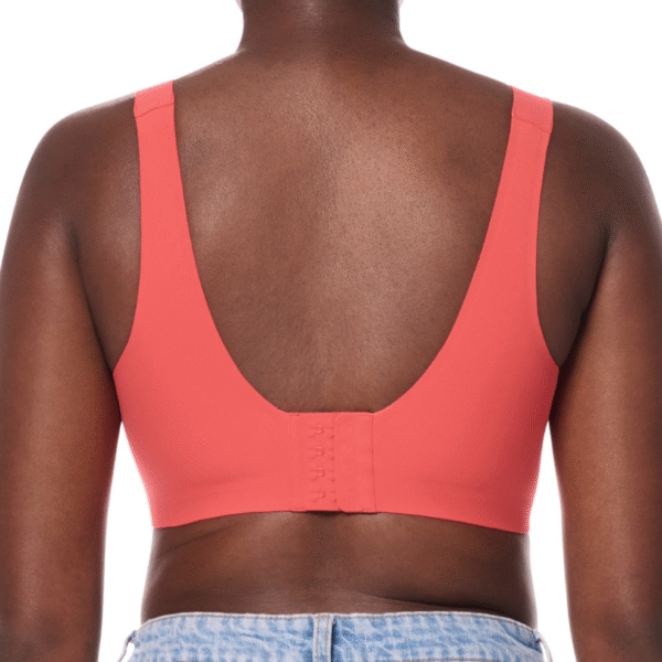 Soft shaping mastectomy bra, soft padded back closure, coral pink, amoena