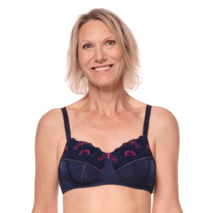 Delila Lace Mastectomy Bra | Navy & Pink | Amoena