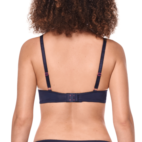 Delila Underwired Lace Bra | Navy & Pink | Mastectomy Bra | Amoena - Image 3