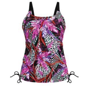 Latina Patterned Tankini Set | Pink & Black | Anita