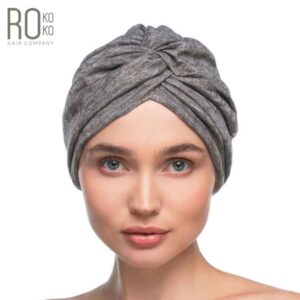 Galaxy Turban | Grey & Gold Diamante | Rokoko