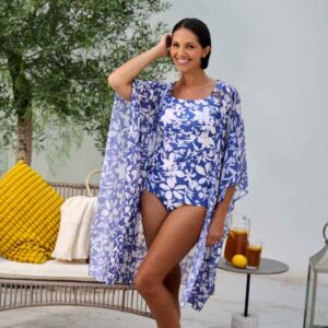 Maldives Blue Floral Tankini | Blue | Nicola Jane