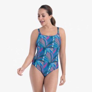 Merritt Palm Tree Pattern Swimsuit | Blue | Anita