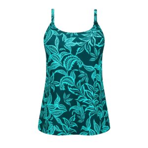Salerno Tropical Leaf Print Tankini Set | Green Pattern | Amoena