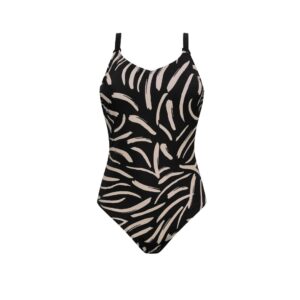 Turin Classic Style Swimsuit | Black Patterned | Amoena