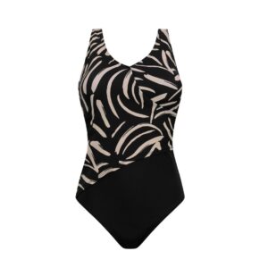 Turin Supportive Wrap Style Swimsuit | Black Pattern | Amoena
