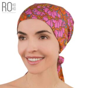 Amsterdam Tie Turban | Airy & Lightweight | Multicoloured Flowers | Rokoko