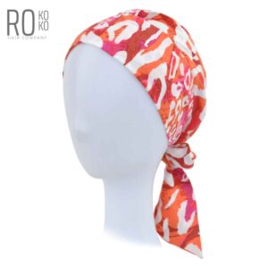 Amsterdam Tie Turban | Airy & Lightweight | Orange Pattern | Rokoko