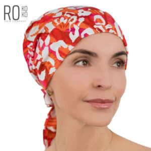 Amsterdam Tie Turban | Airy & Lightweight | Orange Pattern | Rokoko