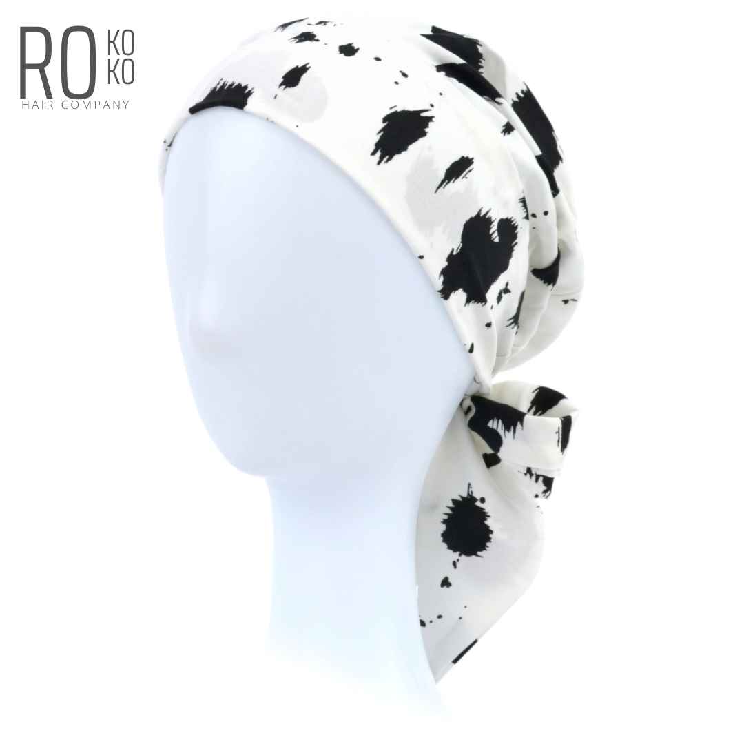 Amsterdam Tie Turban | Airy & Lightweight | White & Black | Rokoko - Image 2