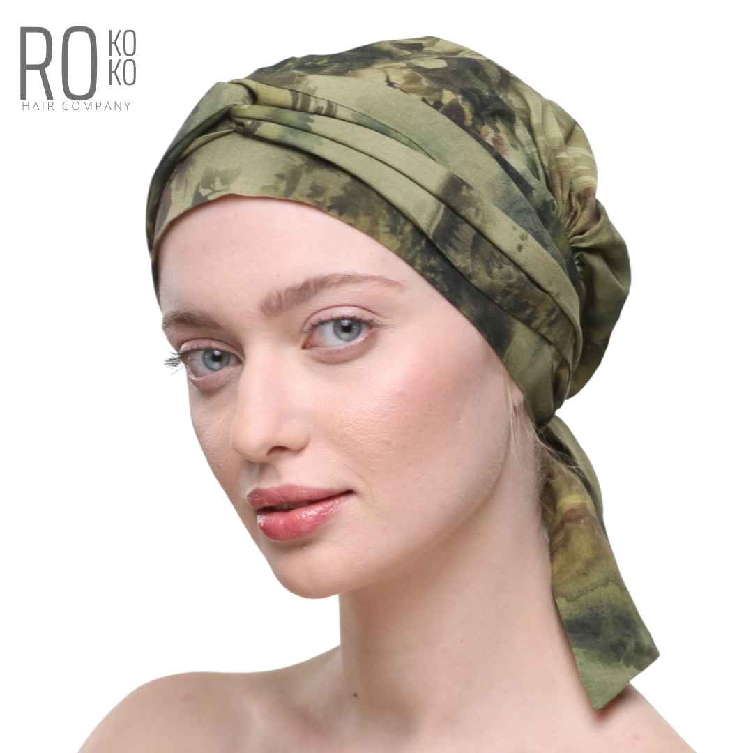 Sara Turban | Tie Detail | Olive Green | Rokoko