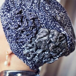 Yama Turban | Soft Bamboo | Navy & White | House of Christine