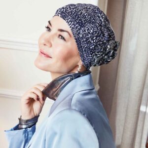 Yama Turban | Soft Bamboo | Navy & White | House of Christine