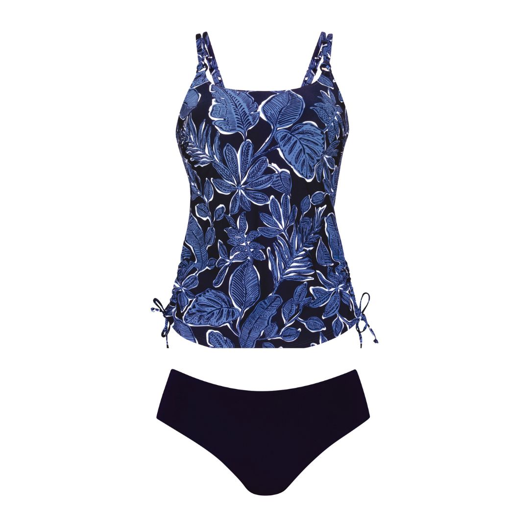 Latina Tankini Set | Blue Leaves Pattern | Anita - Image 6
