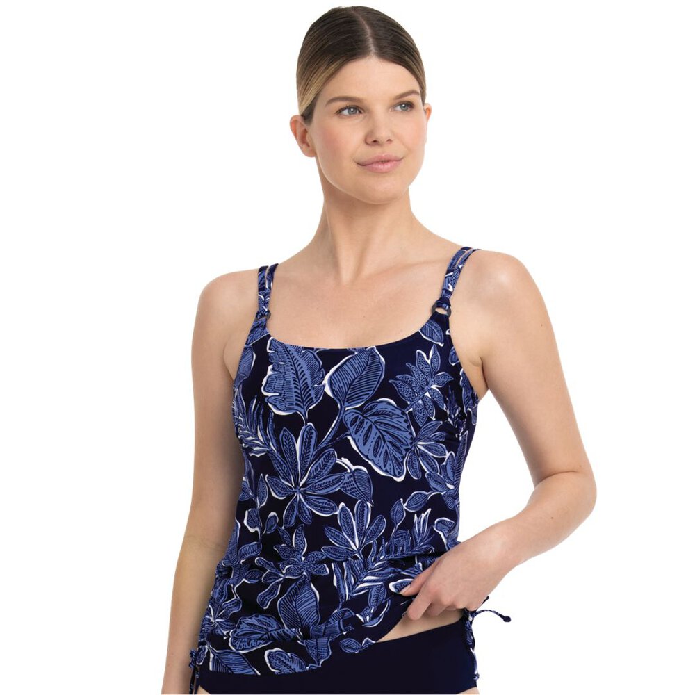 Latina Tankini Set | Blue Leaves Pattern | Anita - Image 2