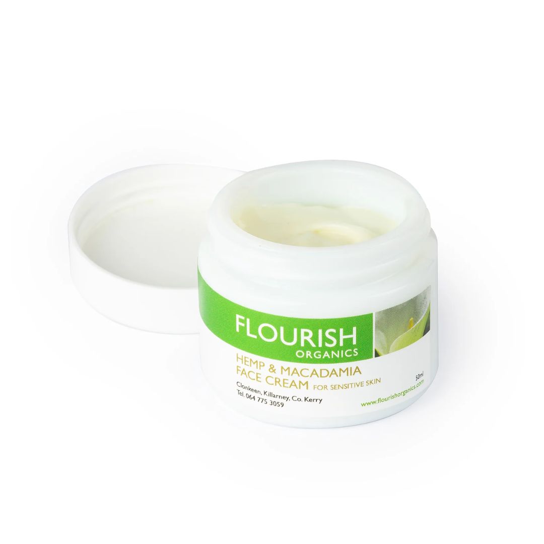 Hemp & Macadamia Face Cream | Sensitive Skin | 50ml | Flourish Organics